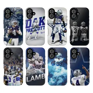 Dak Prescott CeeDee Lamb George Pickens Phone Case | Football Fan Shockproof Cover, Compatible with iPhone 11-17 Pro Max/Plus and Samsung Galaxy S23-25