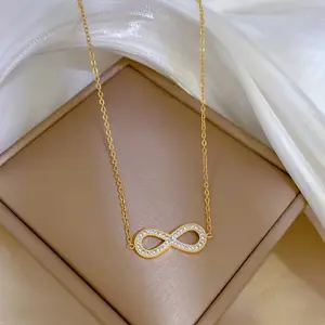 Simple Stainless Steel Infinity Pendant Necklace