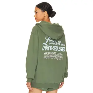 The Mayfair Group Angel Number Zip Up Hoodie in Pine