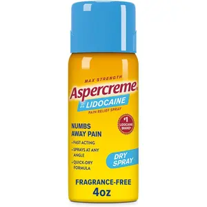 Lidocaine Dry Spray Soothes Aggravated Nerves, Numbing Topical Pain Relief Spray with Max-Strength 4% Lidocaine Sprays at Any Angle, 4 Oz.