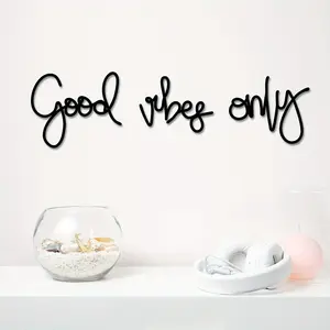 Good Vibes Only Letter Pattern Wall Art, Metal Wall Decor, Wall Hanging Decor for Home Office, Home Decor, Room Decor, Ornaments, Vintage Wall Art
