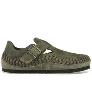 Birkenstock Men's London Braided Shearling Kith Olive Night, from StockX