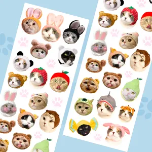 Kawaii Cat Sticker Sheet - Cute Cat Design with Various Styles and Colors for Journal Decor and Fun