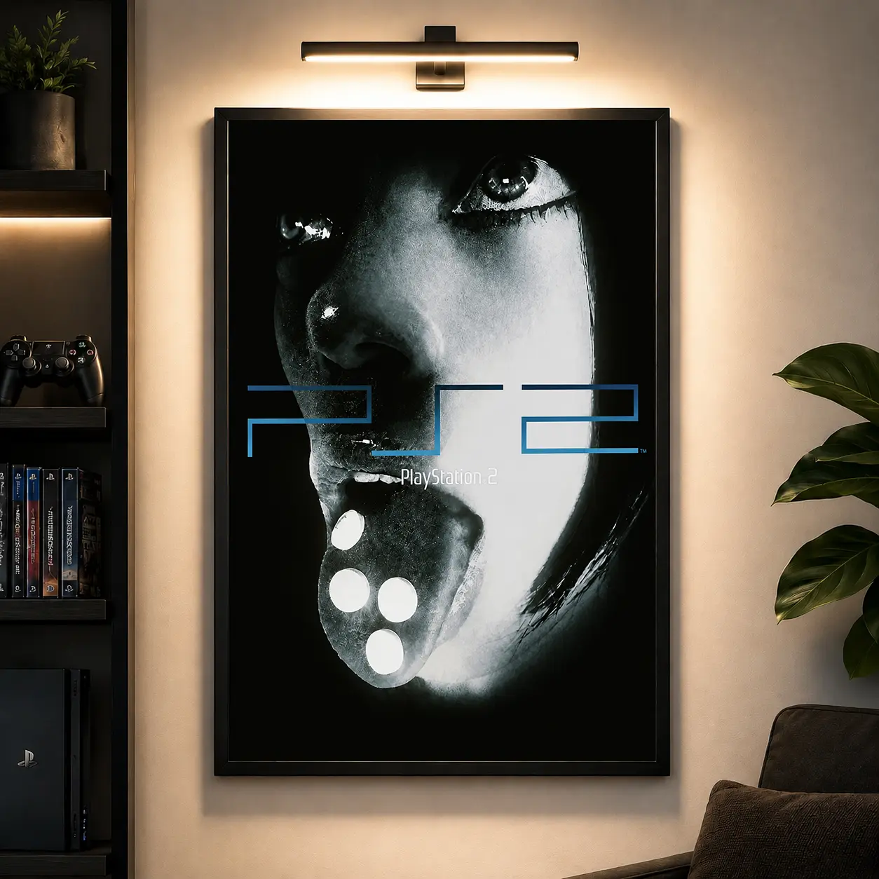 Horror Gaming Canvas Print Poster, Dark Vintage Gaming Decor, Dark Decor For Dorm Gaming Room Bedroom Living Room Office, Horror Gift for Gamers