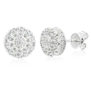 【#E581】Sunflower Earrings UCCIYO Lab-Created Moissanite Earrings For Women S925 Sterling Silver Stud Earring Men Hip Hop Jewelry Couple Gift