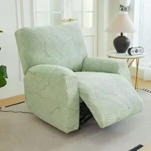 KinCam Recliner Chair Covers 4-Pieces Stretch Jacquard Soft Slipcover with Elastic Bottom for Lazy Boy Furniture Protector High-Stretchy Durable Protection