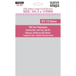 XXL Super Large Game Card Sleeves (101.5x153mm) 110 Pack, 60 Micron, SKS-8832