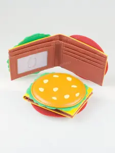 Cute Burger Shaped Design Wallet, Fashionable Letter Design Short Wallet for Women, Casual Trendy Versatile High-quality Daily Wallet, Fashionable Card Holder, Credit Card Wallet, Wallet Purse