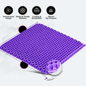 Adjustable Ergonomic Gel Seat Cushion (16.5x14.5x1.2 in )& Back Pain Perfect for Office Chairs Car Seats & Wheelchairs, with Cooling Breathable Soft Support for Sciatica