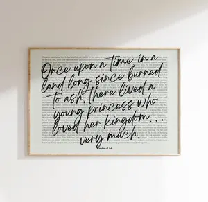 [Bookish Wall Art_SALES UPTO 50%_unframed poster] Throne of Glass Wall Art Print, Kingdom of Ash, Sarah J Maas, Once Upon A Time, Book Lover Gifts