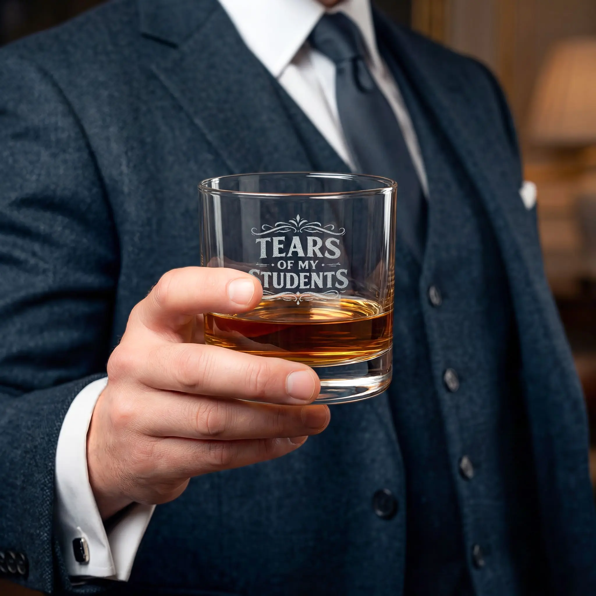 "Tears of My Students" 10.5oz Engraved Whiskey Glass