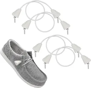 Elastic Shoelaces 2Pairs Hey Dude Shoe, No Tie Bungee Stretchy Shoe Laces