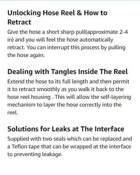 GLAHODEN Upgraded Retractable Garden Hose Reel, 1/2 Inch x 130 ft Wall Mounted Hose Reel, Heavy Duty Garden Hose Reel with 9 Patterns Nozzle, Any Length Lock, Upgraded Slow Return System and 180° Swivel Bracket Automatic Watering Devices