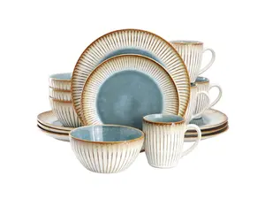 Elama Louann 16 Piece Stoneware Dinnerware Set
