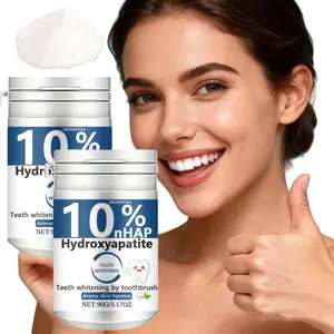 10% hydroxyapatite toothpaste powder, fine texture for deep cleaning and whitening teeth, refreshing mint flavor, suitable for daily oral care, unisex, a gift for oral hygiene and health, available in travel and family sizes, tooth cleaning powder