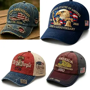 250th Anniversary Baseball Cap United States Flag Design Adjustable for Multiple Occasions