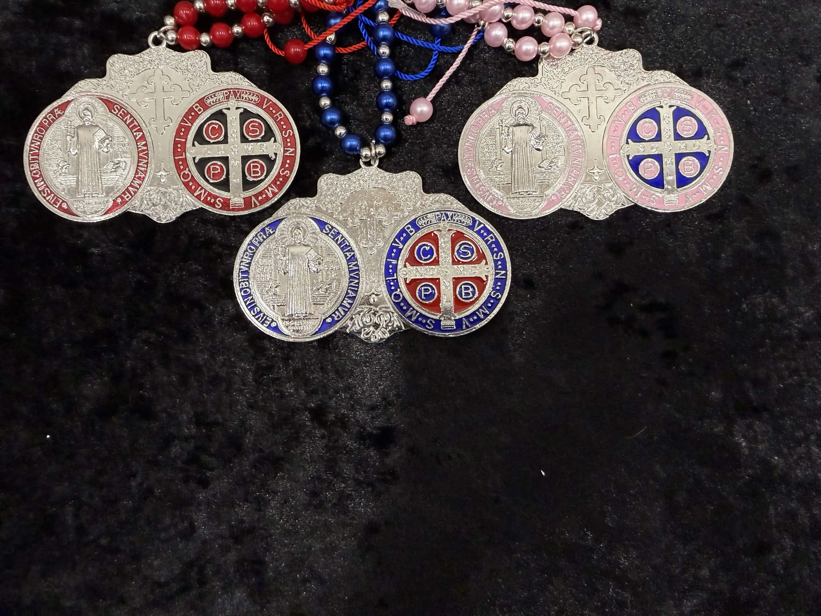Saint Bracelet - Religious Jewelry with Red, Black, Blue, and Pink Colors - Perfect for Faithful Wearers