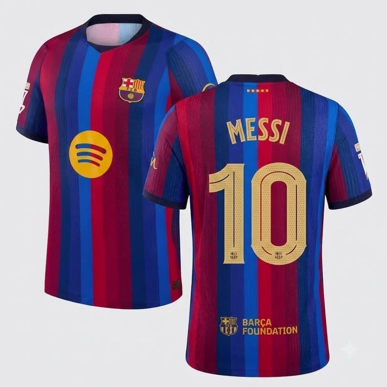 Unisex Soccer Jersey Blue Red Striped Soccer Jersey #10 GOAT Messi Fan Style Football Shirt 2026/2027