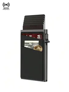 Slim RFID Blocking Business Card Holder, Rfid Card Slots, Minimalist Design, Metal Construction, Perfect Gift for Boyfriend & Girlfriend