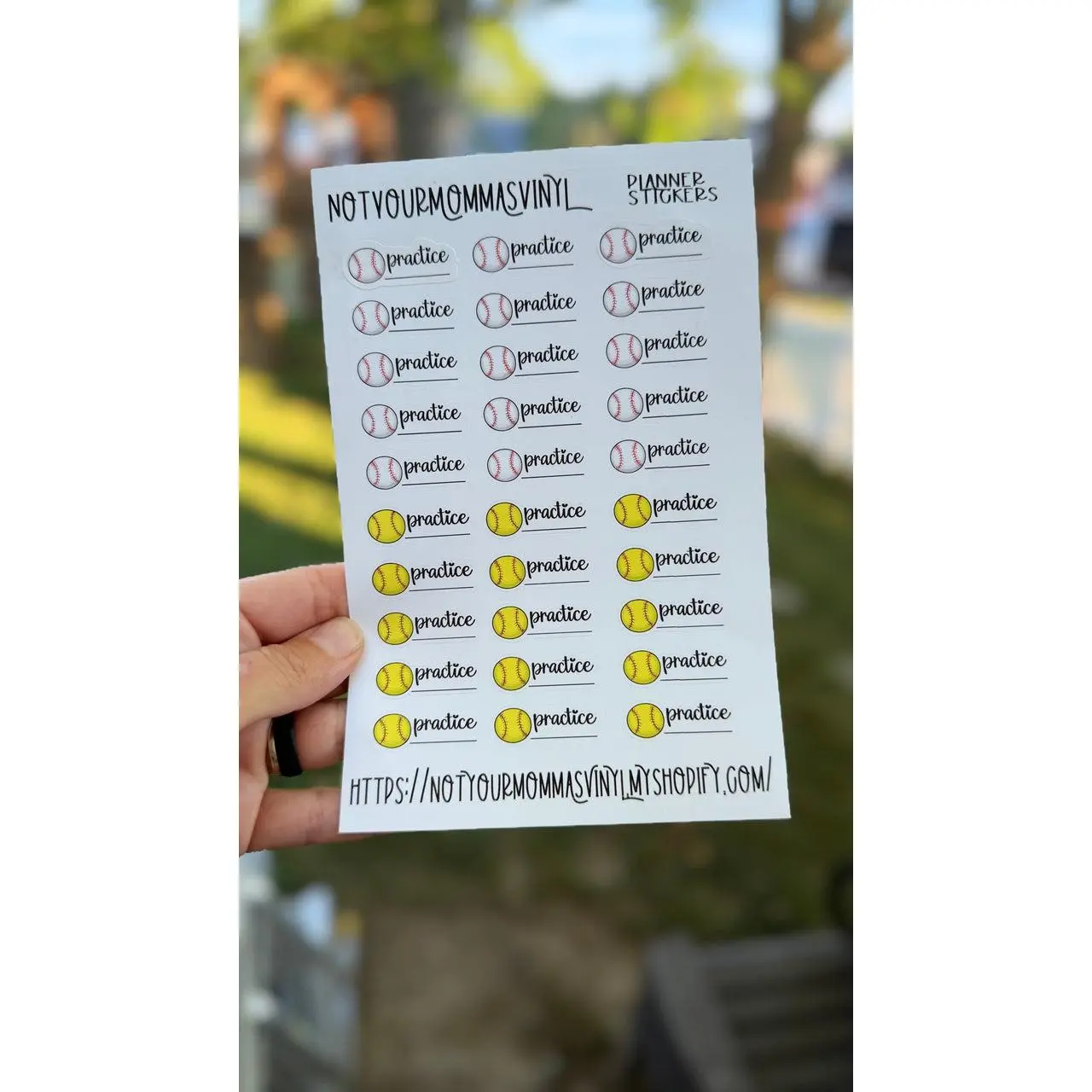 Baseball Softball Practice Game Planner Sticker Sheet