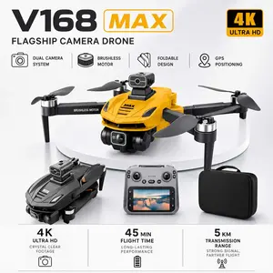 New upgrade V168 PRO MAX - 4K camera, fine obstacle avoidance 4K camera, fine obstacle avoidance, one-button return, one-button take-off, GPS positioning, 5G signal connection.