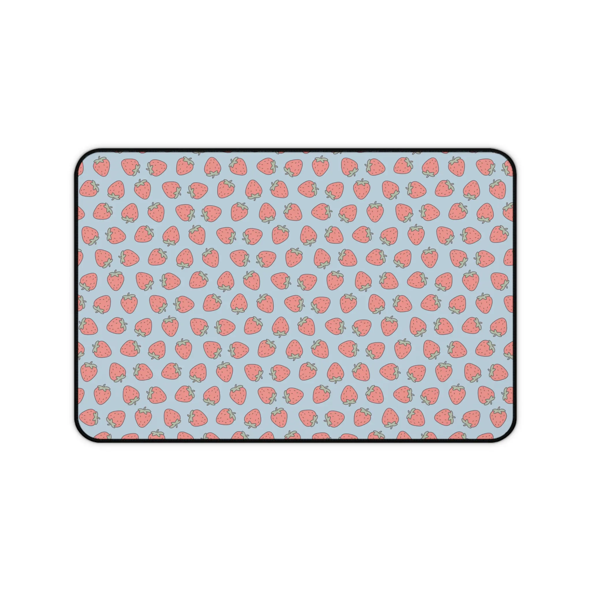 Desk Mat Mousepad, Strawberry Cottage Core Pastel Colors, Back to School Office Decor, Gardener Gift, Cute Desk Accessory