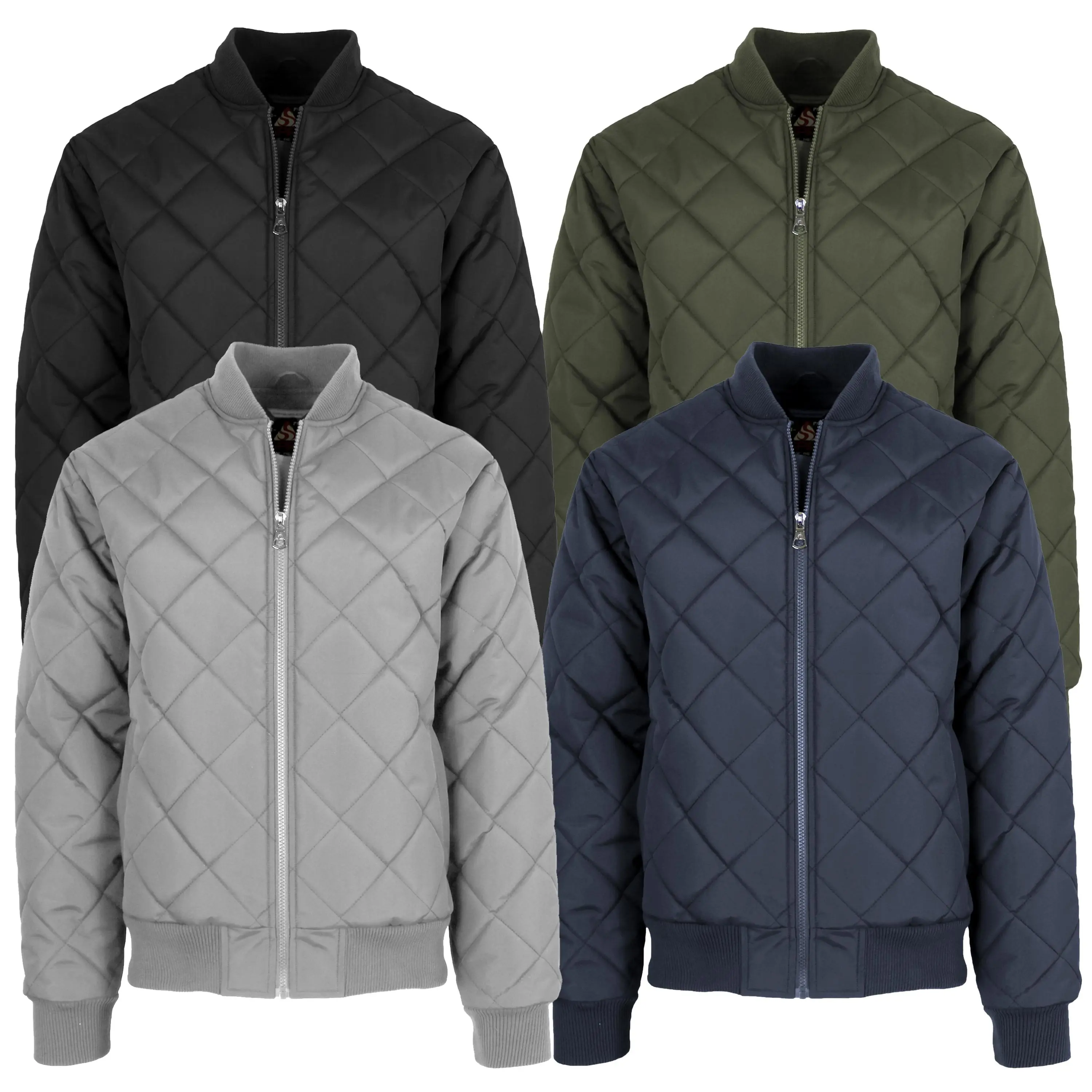 Men's Long Sleeve Quilted Bomber Jackets (S to 2XL) Men's Long Sleeve Quilted Bomber Jackets (S to 2XL)