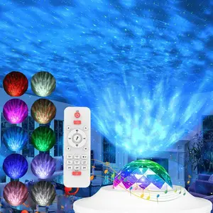 Bluetooth LED Galaxy Starry Night Light Projector Speaker with Sound Activated Flicker Mode & Ocean Wave Effect for Parties and Romantic Dinners