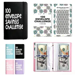 100-Day Savings Challenge Coin Envelope Budget Storage Book, Binding Covers with Daily Savings Tracker, Habit-Forming System, $5050 Cash Savings Goal, Money Management Planner, Personal Finance Organizer, Consistent Savings Habit Builder, Gift for Adults