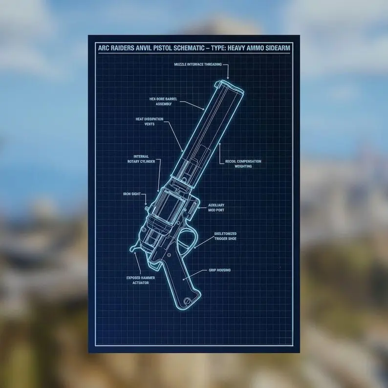 [ GAMING POSTER SALES UPTO 50%]ARC Raiders Anvil Blueprint Poster, matte wall poster schematic, great gift poster