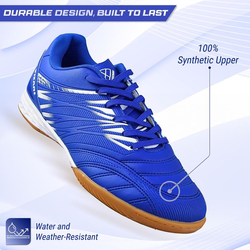 Vizari Indoor Soccer Shoes for Men and Women |   Lightweight Indoor Football Shoes with Synthetic Upper |   Non-Marking Rubber Outsole Cleats for Indoor Soccer and Futsal Surfaces