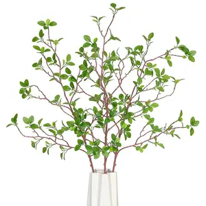 Milan leaves Artificial Plants,3PCS 43.3" Green Faux Branches for Vase,Artificial Plants & Flowers Faux Greenery Stems Fake Plants for Shop Garden Office Home Décor