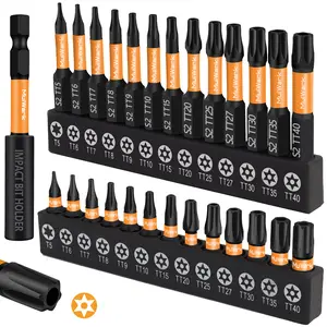 【Black Friday】Mulwark 27PCS Magnetic Nut Driver Set Security Bit Set, Precision Tamper-Proof Star Bits with Smooth Edges, 1/4" Hex Shank, and Magnetic Holder, Christmas Holiday Gift for Men High Quality Hardware High Quality Hardware
