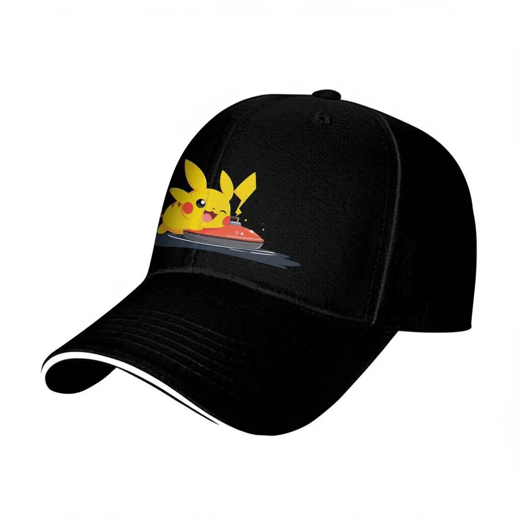 PIKACHU Printed Baseball Cap, PIKACHU Baseball Hats, Adult, Resist Hats, for Men, Breathable, Women's Ponytail Hat, Funny