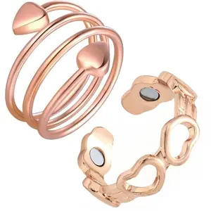 Lumina Vibe Rose Gold Magnetic Rings for Women – Adjustable Heart-Shaped Energy Rings, Stylish Copper Therapy Jewelry for Daily Wear and Gifting September Laurel Valentine’s Day gift