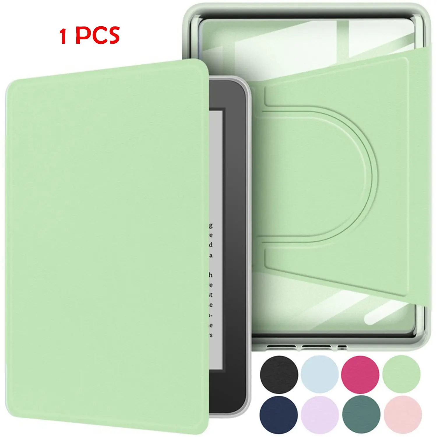 360 Degree Rotating Acrylic Magnetic Bracket Case, Durable Tablet Casing, for Kindle 2024/2022 11th Generation 6-Inch Model No. RS23CV, Pouch Accessories, Detachable Protective Adjustable Stand Cover with Clear Back and Auto Sleep/Wake, Tablet Cover