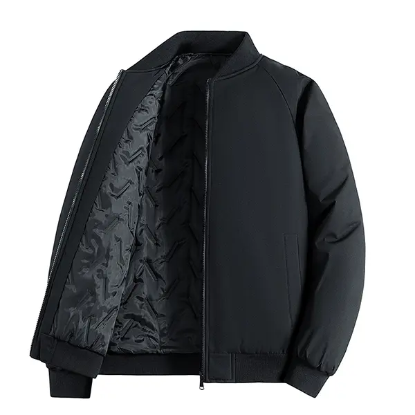 Men's Winter Loose Comfortable Thick Warm Jacket - Baseball Collar Design, Simple and Stylish, Skin-Friendly and Comfortable, Suitable for Outdoor Activities and Daily Casual Wear
