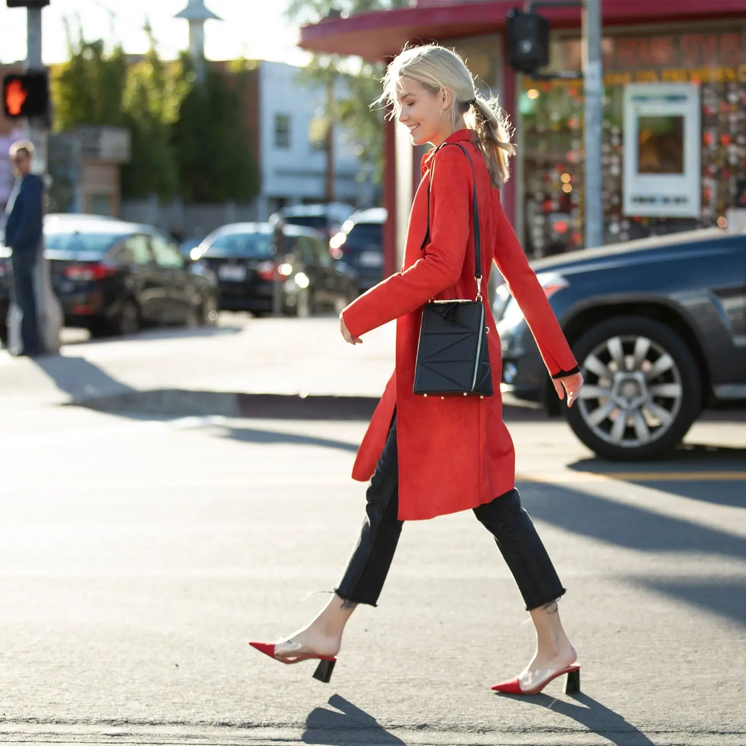 HEIDI — Black Leather Convertible Backpack & Crossbody Bag