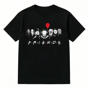 Horror movie killer Halloweenfor friends, scary season graphic shirt, Halloween giftfor men and women Tshirt Round Neck