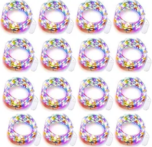 16 Pack LED Fairy Lights Battery Operated - 10FT 30LED Copper Wire Mason Jar String Lights, IP65 Waterproof, Bendable for Indoor/Outdoor, Christmas, Wedding, Party, Camping Decor