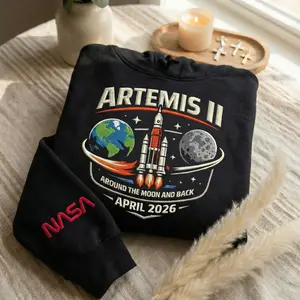 Journey Around The Moon Space Mission Astronaut Embroidered Sweatshirt