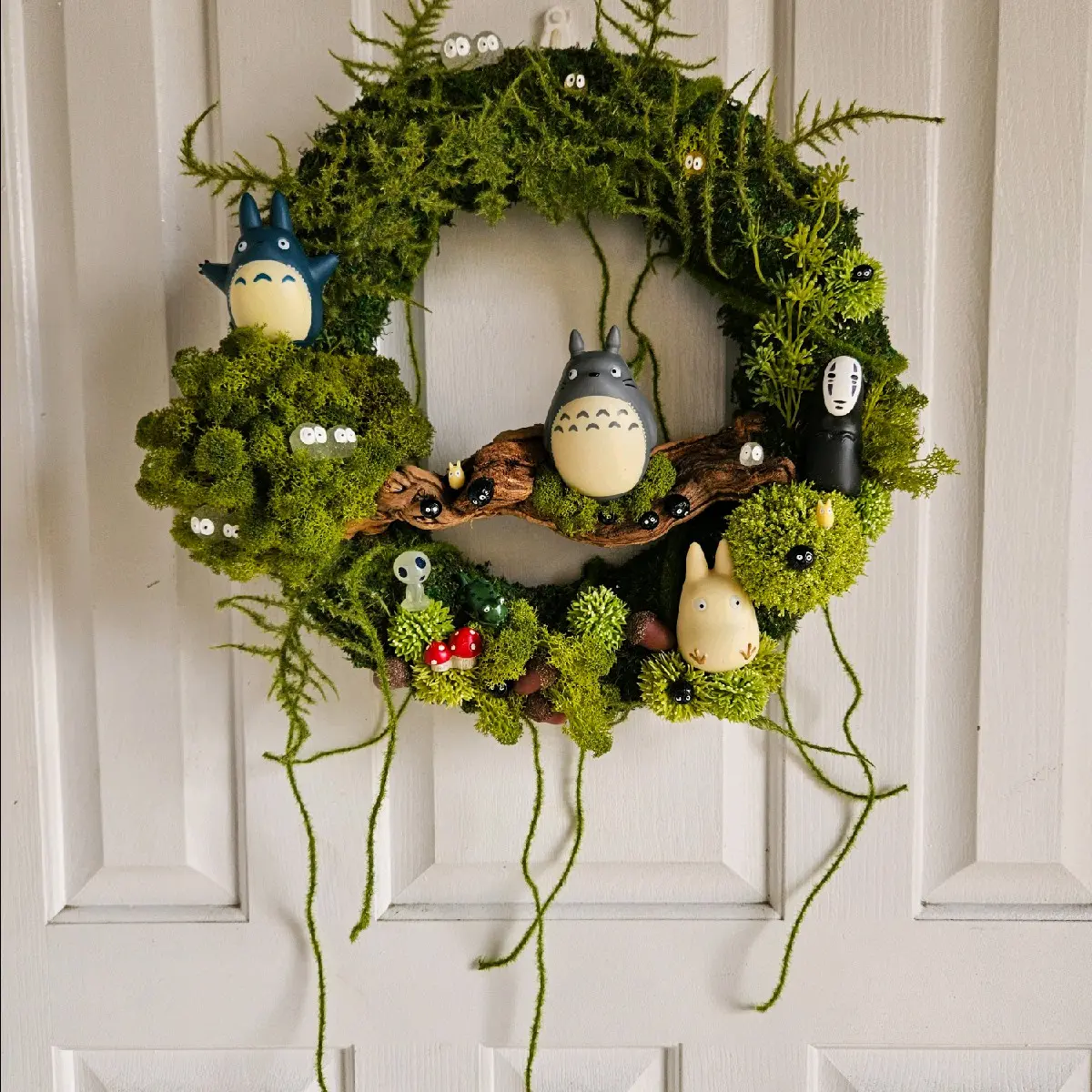 totoro decor,wreaths for front door, ghilbi collection, calcifer,spirited away, ponyo,door hangers, party decor,