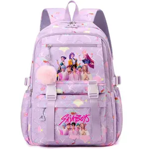 New K-Pop Demon Hunters Print Student Backpack, Fashion Casual Versatile Campus Style, Large Capacity Dual Shoulder Bag for Students, Cute Backpack