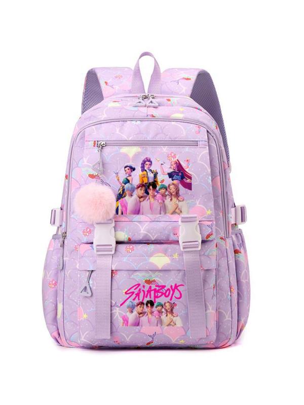 New K-Pop Demon Hunters Print Student Backpack, Fashion Casual Versatile Campus Style, Large Capacity Dual Shoulder Bag for Students, Cute Backpack New K-Pop Demon Hunters Print Student Backpack, Fashion Casual Versatile Campus Style, Large Capacity Dual Shoulder Bag for Students, Cute Backpack
