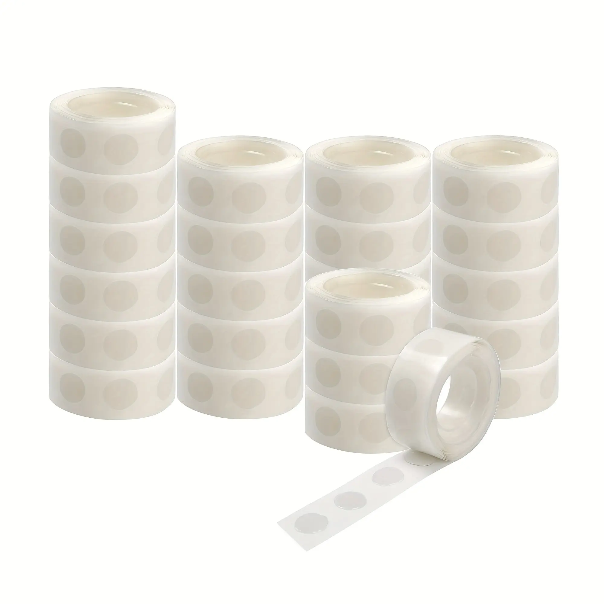 Double Sided Sticky Adhesive Glue Dots, 25 Rolls (2500 Pieces Total) - Strong-Hold, Invisible, Transparent, Removable, Residue-Free Office Stationery with Easy-To-Use Design for Balloons, Arts and Craft, Wall Applications (Suitable for All Ages)