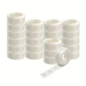 2500-Piece Double Sided Adhesive Dots - Transparent Glue Dots for Balloons, Scrapbooking & Craft Projects | 25 Rolls Strong Hold Removable Tape
