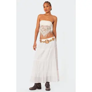 Edikted Women's India Sheer Lace Strapless Top