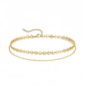 Dainty Layered Waterproof Anklet For Women Adjustable 8.5+2 Inch Womens Anklet Set，Fashion Chic Accessories Trendy Layered Anklet Set Jewelry Gift，Exquisite Jewelry For Valentine's Day gifts