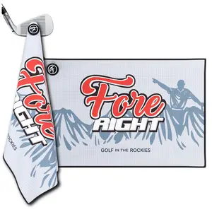 Fore Show Magnetic Golf Towel (Fore Right) Waffle Microfiber with Magnet for Golf Bags, Carts & Clubs - 24” x 16” Funny Golf Gift Accessory For Men