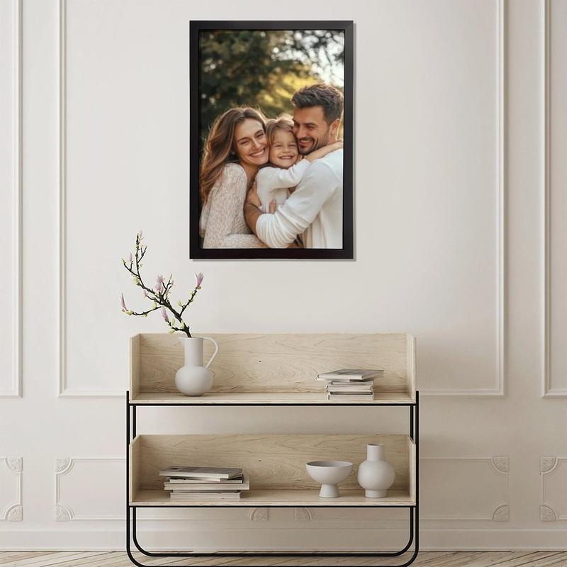Customized black wooden frame with high-definition and rich texture suitable for couples families friends and home decoration